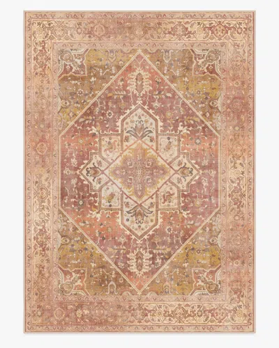Ruggable Santiago Coral & Gold Flatwoven Rug In Brown