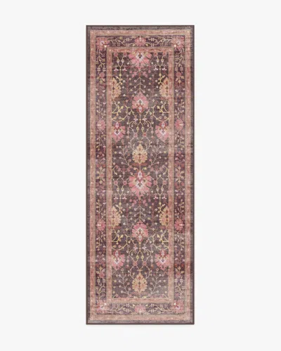Ruggable Serafina Coral & Burgundy Flatwoven Rug In Brown