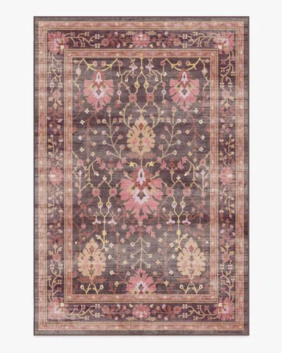 Ruggable Serafina Coral & Burgundy Flatwoven Rug In Brown