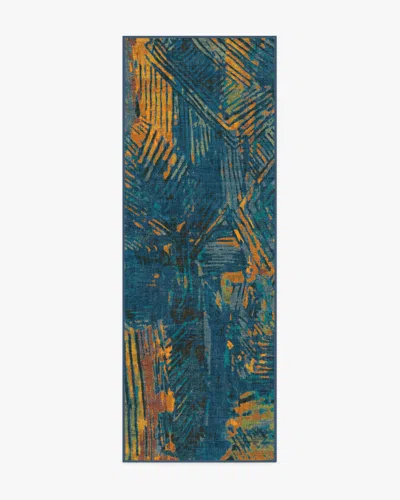 Ruggable Sgraffito Royal Blue Flatwoven Rug By Malene Barnett In Multi