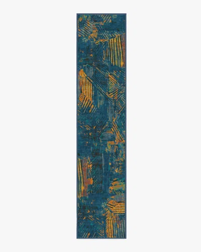 Ruggable Sgraffito Royal Blue Flatwoven Rug By Malene Barnett In Multi