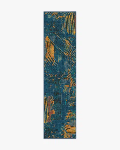 Ruggable Sgraffito Royal Blue Flatwoven Rug By Malene Barnett In Multi