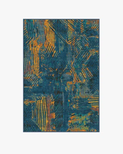 Ruggable Sgraffito Royal Blue Flatwoven Rug By Malene Barnett In Multi
