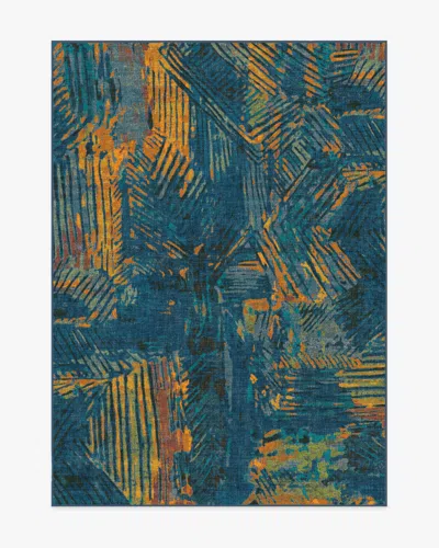 Ruggable Sgraffito Royal Blue Flatwoven Rug By Malene Barnett In Multi