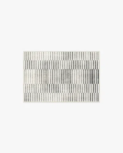 Ruggable Shadow Stripe Black & Cream Flatwoven Rug In Blue