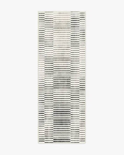 Ruggable Shadow Stripe Black & Cream Flatwoven Rug In Gray