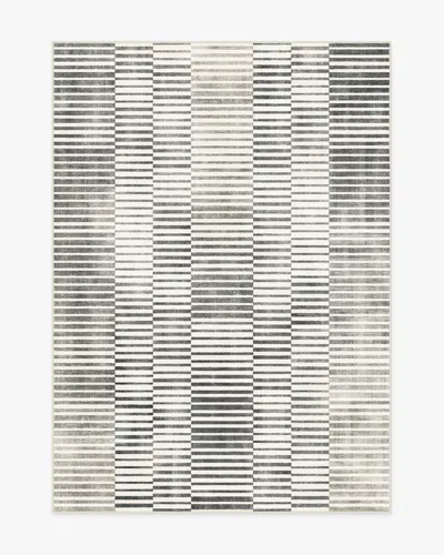 Ruggable Shadow Stripe Black & Cream Flatwoven Rug In Gray
