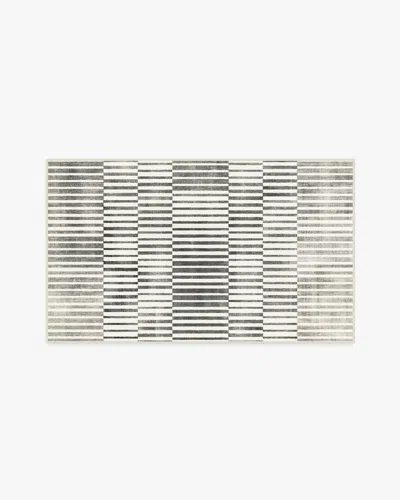 Ruggable Shadow Stripe Black & Cream Flatwoven Rug