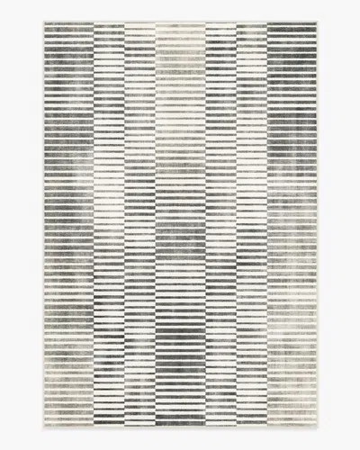 Ruggable Shadow Stripe Black & Cream Flatwoven Rug