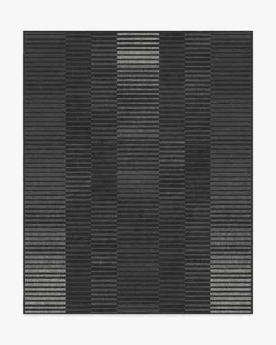 Ruggable Shadow Stripe Charcoal Flatwoven Rug In Black