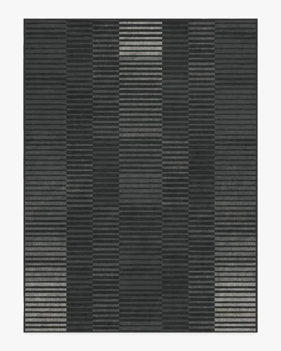 Ruggable Shadow Stripe Charcoal Flatwoven Rug In Gray