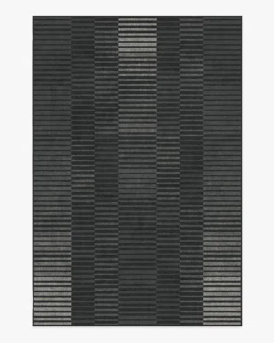 Ruggable Shadow Stripe Charcoal Flatwoven Rug In Gray