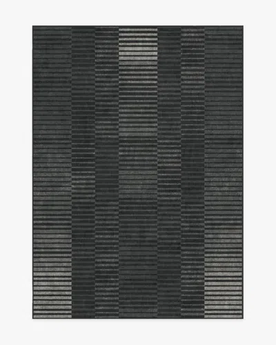Ruggable Shadow Stripe Charcoal Flatwoven Rug In Gray