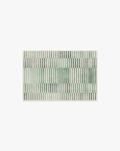 Ruggable Shadow Stripe Green Flatwoven Rug