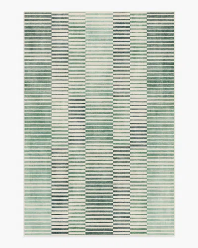 Ruggable Shadow Stripe Green Flatwoven Rug