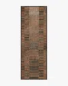 Ruggable Shadow Stripe Rust Flatwoven Rug In Brown