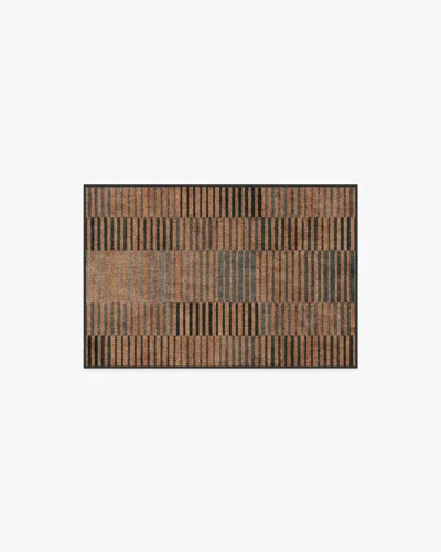 Ruggable Shadow Stripe Rust Flatwoven Rug In Animal Print