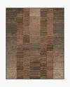 Ruggable Shadow Stripe Rust Flatwoven Rug In Multi