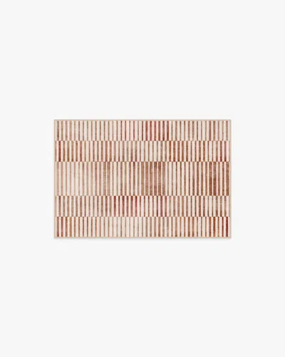 Ruggable Shadow Stripe Terracotta Flatwoven Rug In Multi