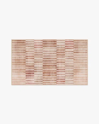 Ruggable Shadow Stripe Terracotta Flatwoven Rug In Multi
