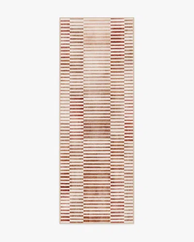 Ruggable Shadow Stripe Terracotta Flatwoven Rug In Multi