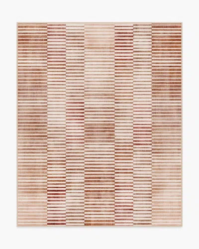 Ruggable Shadow Stripe Terracotta Flatwoven Rug In Multi