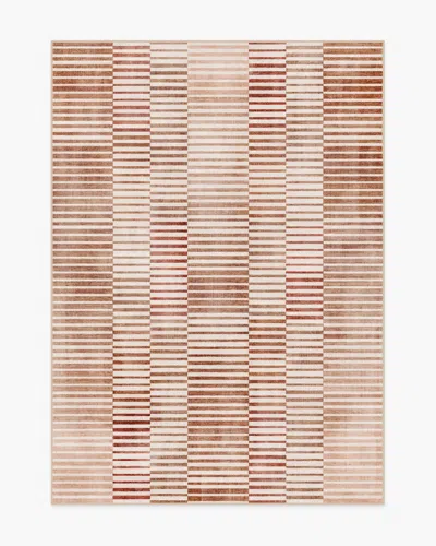 Ruggable Shadow Stripe Terracotta Flatwoven Rug In Multi