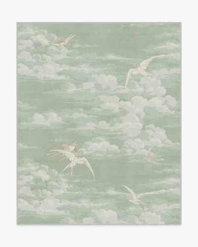 Ruggable Silvi Clouds Seaspray Flatwoven Rug By Sanderson In Green