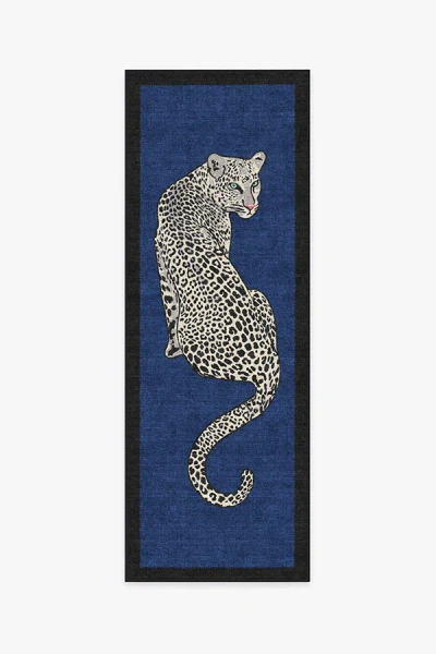 Ruggable Snow Leopard Sapphire Flatwoven Rug By Jonathan Adler In Blue
