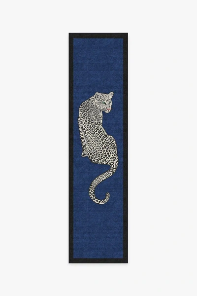 Ruggable Snow Leopard Sapphire Flatwoven Rug By Jonathan Adler In Blue