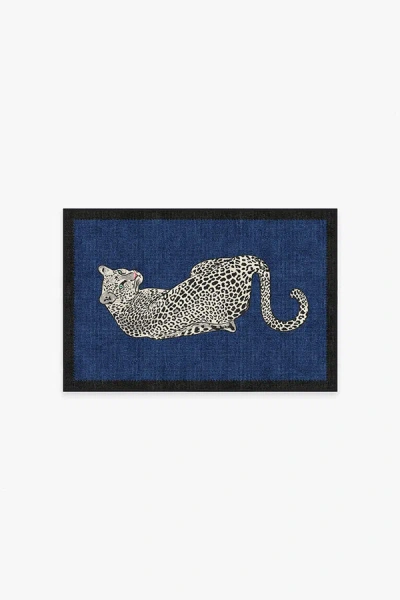 Ruggable Snow Leopard Sapphire Flatwoven Rug By Jonathan Adler In Blue