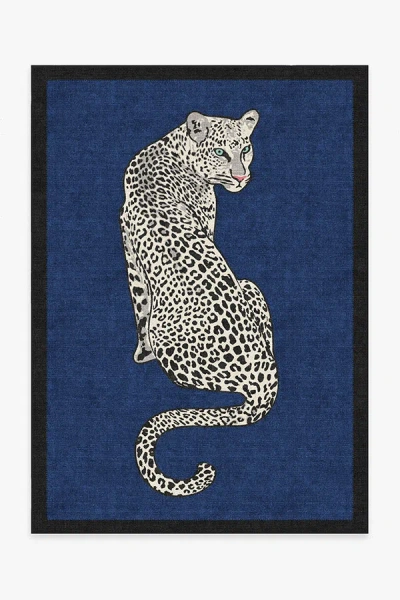 Ruggable Snow Leopard Sapphire Flatwoven Rug By Jonathan Adler In Blue