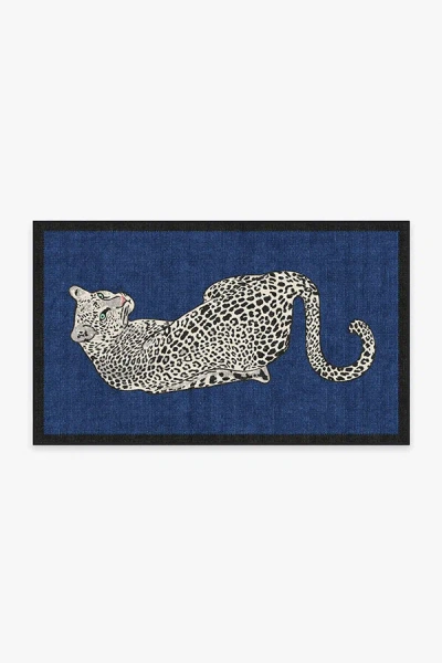Ruggable Snow Leopard Sapphire Flatwoven Rug By Jonathan Adler In Blue