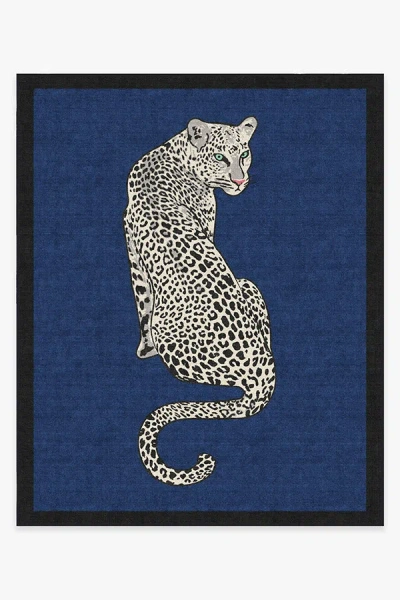 Ruggable Snow Leopard Sapphire Flatwoven Rug By Jonathan Adler In Blue