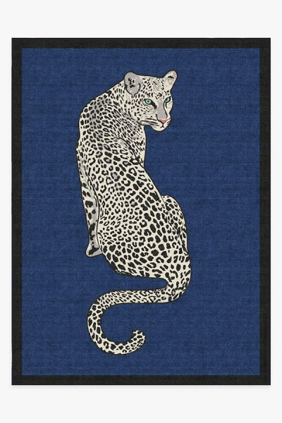 Ruggable Snow Leopard Sapphire Flatwoven Rug By Jonathan Adler In Blue