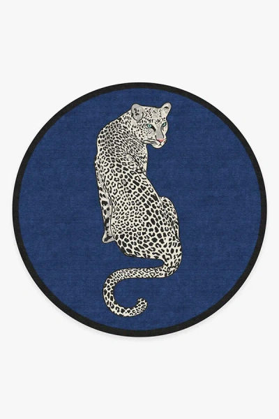 Ruggable Snow Leopard Sapphire Flatwoven Rug By Jonathan Adler In Blue