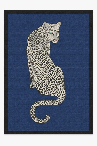 Ruggable Snow Leopard Sapphire Flatwoven Rug By Jonathan Adler In Blue