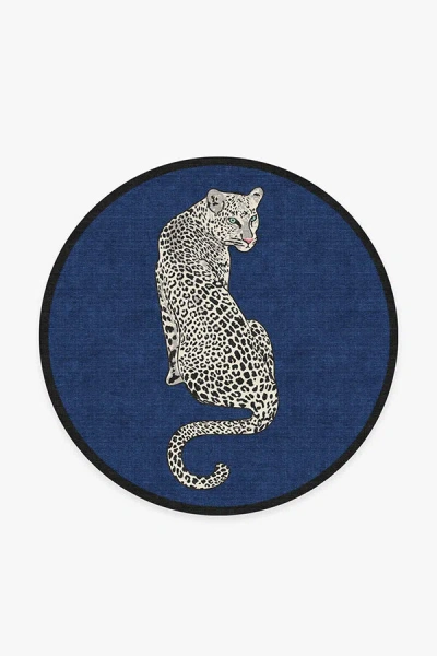 Ruggable Snow Leopard Sapphire Flatwoven Rug By Jonathan Adler In Blue