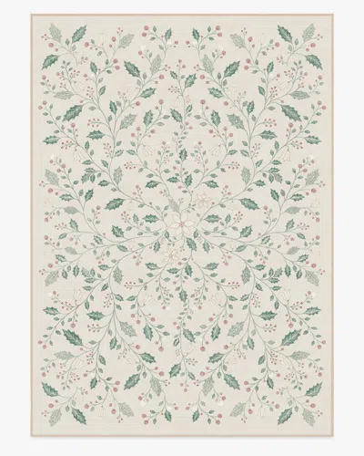 Ruggable Snowberry Cream Flatwoven Rug In Green