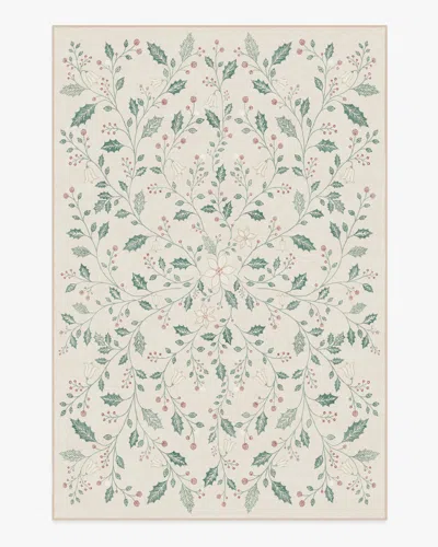 Ruggable Snowberry Cream Flatwoven Rug In Green