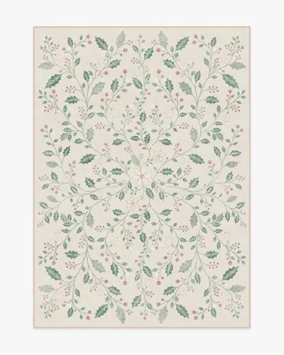 Ruggable Snowberry Cream Flatwoven Rug In Green