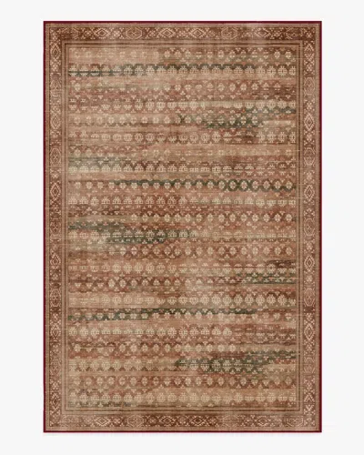 Ruggable Solana Rust & Sage Flatwoven Rug In Red