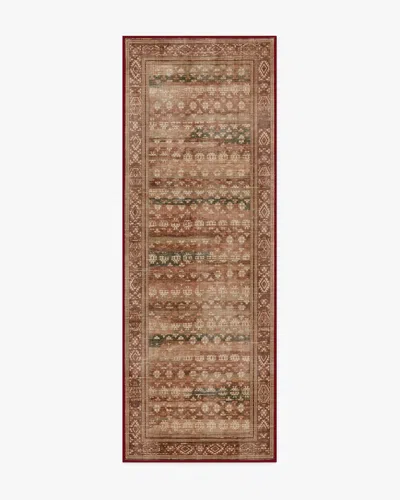 Ruggable Solana Rust & Sage Flatwoven Rug In Brown