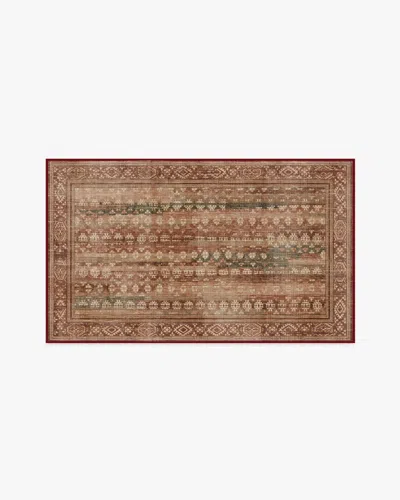 Ruggable Solana Rust & Sage Flatwoven Rug In Brown
