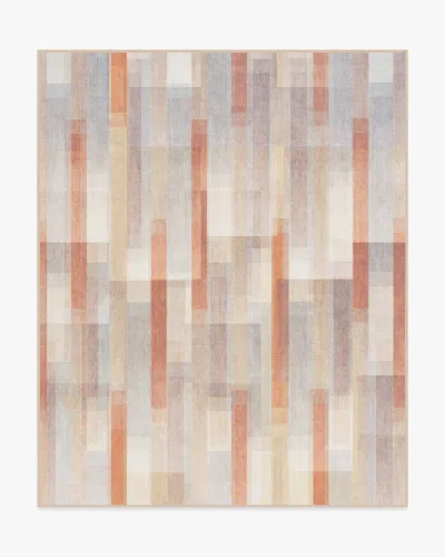Ruggable Solar Drift Rust & Grey Flatwoven Rug In White