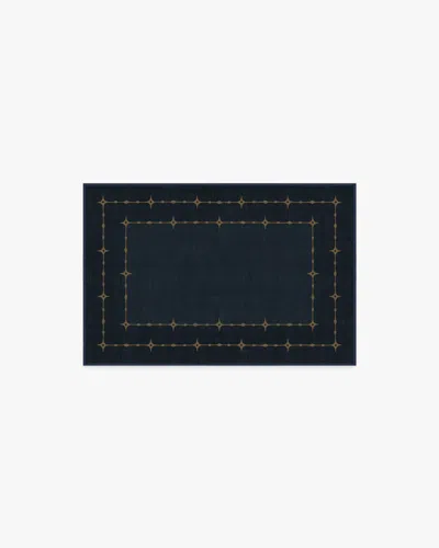 Ruggable Sparkle Border Dark Navy Flatwoven Rug In Animal Print