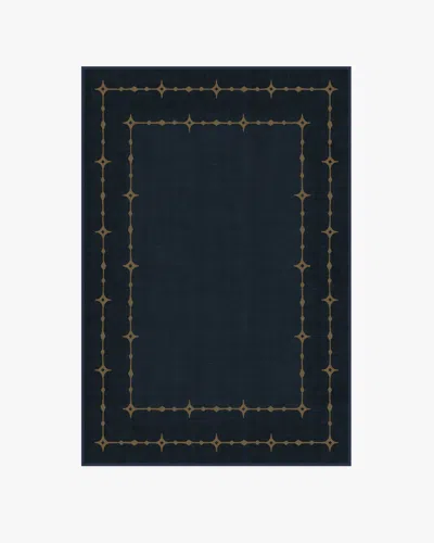 Ruggable Sparkle Border Dark Navy Flatwoven Rug In Blue