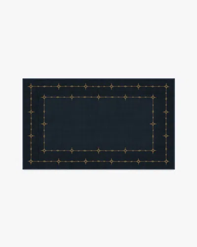 Ruggable Sparkle Border Dark Navy Flatwoven Rug In Blue