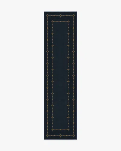 Ruggable Sparkle Border Dark Navy Flatwoven Rug In Blue
