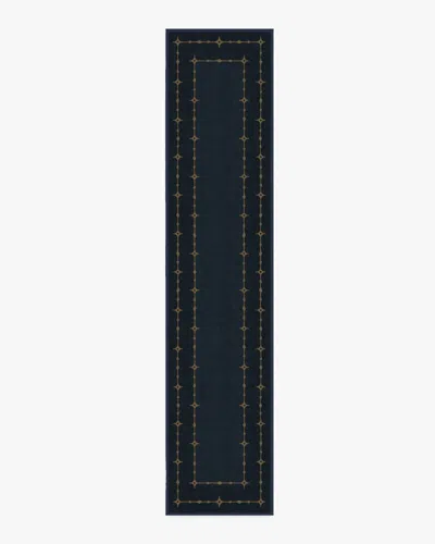 Ruggable Sparkle Border Dark Navy Flatwoven Rug In Black
